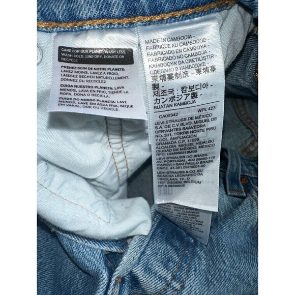 Levi’s 501 Skinny Jeans W28 L26 Button Fly Distressed Knee Vintage Blue Denim - Picture 9 of 16